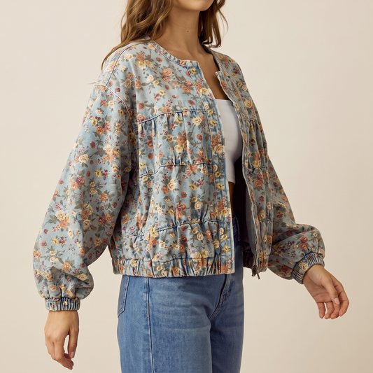 In Full Bloom Denim Jacket
