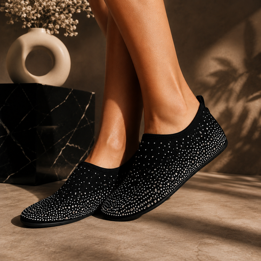 Rhinestone-Embellished Barefoot Water Shoes