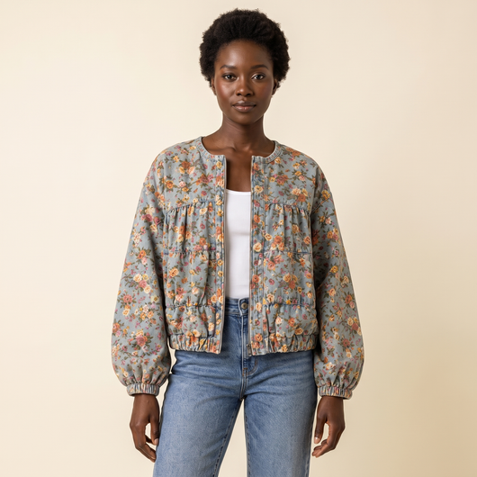 In Full Bloom Denim Jacket