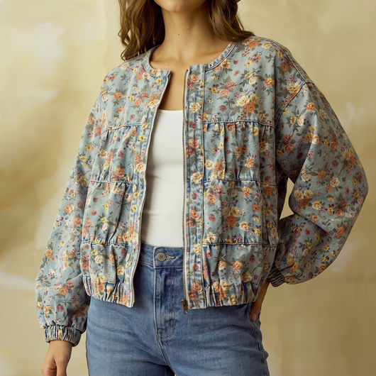 In Full Bloom Denim Jacket