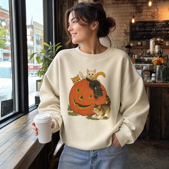 The Jack-O'-Kitties™ Crewneck on display