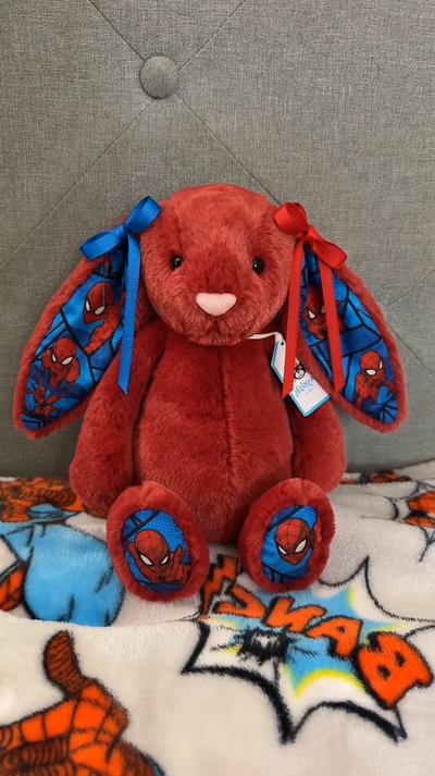 Custom SpiderMan Bunny Plush